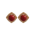Light Luxury Geometric Square Faux Pearl Zircon Stud Earrings With Silver Posts For Women view 5