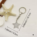 Zinc Alloy Full Diamond Star Keychain Bag Charm Gift view 2