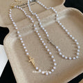 French Cross Pendant Faux Pearl Necklace Minimal Light Luxury Geometric Choker For Daily Wear view 4
