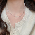French Cross Pendant Faux Pearl Necklace Minimal Light Luxury Geometric Choker For Daily Wear view 3