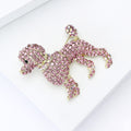 Alloy Rhinestone Dog Brooch Pin For Suit And Coat Decoration – White Gold White view 3