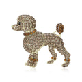 Alloy Rhinestone Dog Brooch Pin For Suit And Coat Decoration – White Gold White view 1