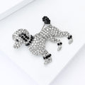 Alloy Rhinestone Dog Brooch Pin For Suit And Coat Decoration – White Gold White view 2