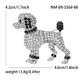 Alloy Rhinestone Dog Brooch Pin For Suit And Coat Decoration – White Gold White view 6