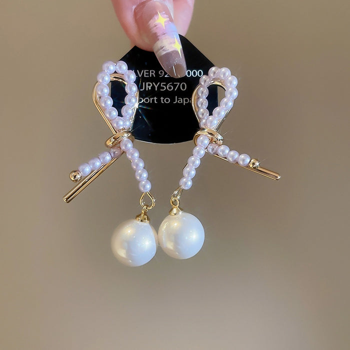 Light Luxury Twisted Faux Pearl Cross Stud Earrings, Vintage Geometric Round Ear Jewelry