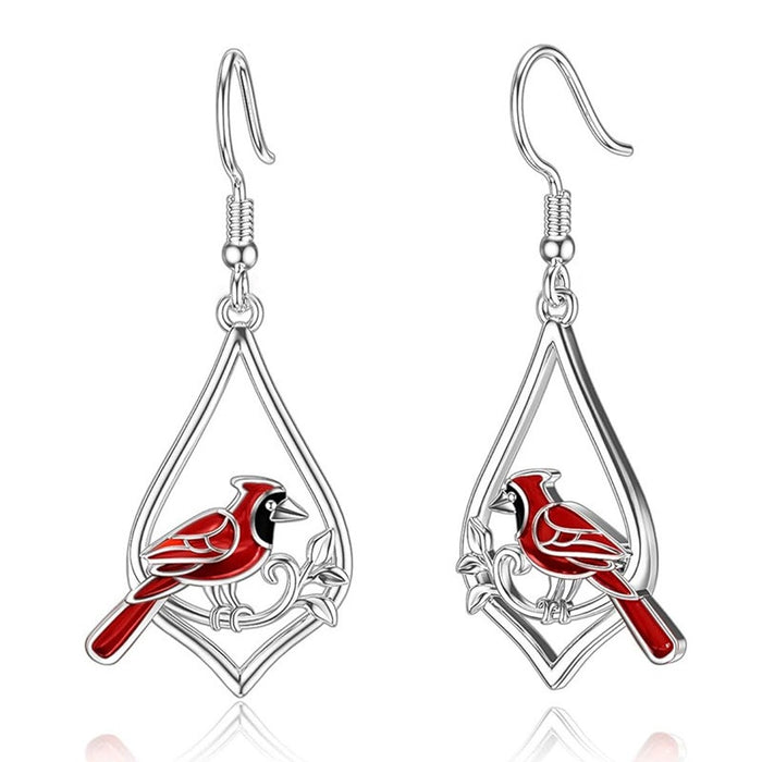 Ethnic Ancient Style Magpie Branch Leaf Drop Earrings For Women, 3D Textured Jewelry
