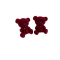 Red Resin Zircon Round Geometric Stud Earrings With Silver Pins Vintage Light Luxury Style view 5