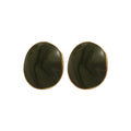 14K Gold Plated Copper Oval Geometric Wrinkle Enamel Stud Earrings With Silver Posts view 5