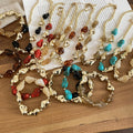 Acrylic Irregular Beaded Necklace And Bracelet Jewelry Set For Women Retro Light Luxury Style view 3