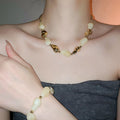 Acrylic Irregular Beaded Necklace And Bracelet Jewelry Set For Women Retro Light Luxury Style view 4