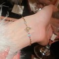18K Gold Plated Zircon Butterfly Round Ring For Women view 4