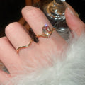 18K Gold Plated Zircon Butterfly Round Ring For Women view 2