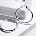 Large Polished Hoop Earrings In Three Metal Finishes view 6