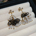 Light Luxury Irregular Teardrop Crystal Zircon Tassel Drop Earrings With Silver Needle Posts view 4