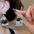 Light Luxury Irregular Teardrop Crystal Zircon Tassel Drop Earrings With Silver Needle Posts view 1