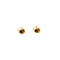 Light Luxury Gold Alloy Heart Tiger Eye Stone Huggie Hoop Earrings For Women Brown Gemstone Elegant Earrings view 5