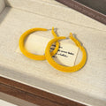Vintage Flocked Alloy Silver Needle Large Oval Hoop Drop Earrings For Women Autumn Winter Statement Earrings view 3