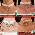 Light Luxury Christmas Plush Snowflake Zircon Faux Pearl Geometric Pendant Necklace view 1