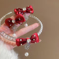 Light Luxury Fabric Bow Snowflake Pearl Necklace And Stud Earrings Jewelry Set For Women view 2