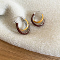 Vintage Maillard Style Alloy Cross Round Enamel Earrings For Women view 3