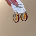 Vintage Maillard Style Alloy Cross Round Enamel Earrings For Women view 1