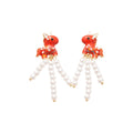 Chic Horse Faux Pearl Tassel Drop Earrings With Silver Needle Studs For Women view 5