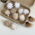 Plush Pom Pom Pearl Stud Earrings For Women, Vintage Round Geometric OL Fashion Jewelry view 3