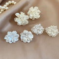 Korean Style Floral Faux Pearl Stud Earrings Jewelry Set For Women Elegant OL Light Luxury Ear Accessories view 3
