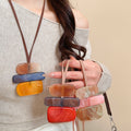 Light Luxury Acrylic Geometric Square Pendant Sweater Necklace With Spliced Block Design view 1