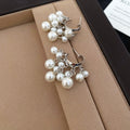 Chic Faux Pearl Beaded Tassel C-Shaped Geometric Drop Earrings For Women view 4