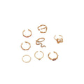 Alloy Heart Geometric Rhinestone Open Ring Jewelry Set For Women Light Luxury Style view 5