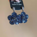 Copper Zircon Flower Pendant Drop Earrings With Silver Pin Light Luxury Women's Jewelry view 1
