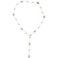 French Vintage Crystal Beaded Faux Pearl Sweater Necklace Elegant Light Luxury Geometric Clavicle Chain view 5