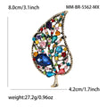 Alloy Crystal Glass Rhinestone Leaf Brooch Pin For Coats And Suits view 6