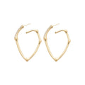 Alloy Rhinestone Bamboo Segment Curved Hoop Earrings For Women Luxury Geometric Statement Style view 5