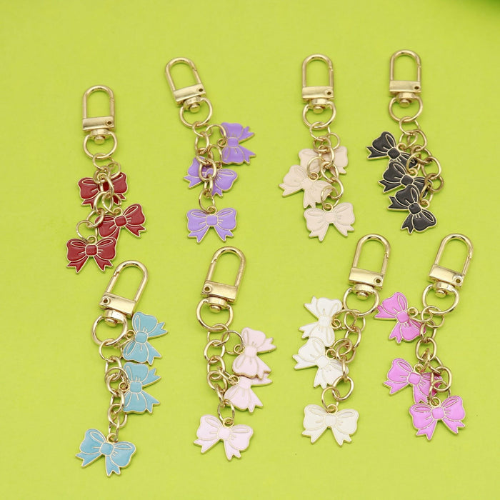 Zinc Alloy Bow Keychain For Bag Charm Car Gift
