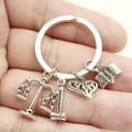 Metal Justice Scales Gavel Keychain Gift view 4