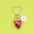 Metal Sunflower Strawberry Heart Keychain Bag Charm view 3