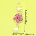 Zinc Alloy Colorful Flower Smiley Keychain DIY Bag Charm view 2