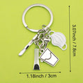 Zinc Alloy Dental Toothbrush Toothpaste Tooth Keychain Backpack Charm Gift view 2