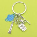 Zinc Alloy Dental Toothbrush Toothpaste Tooth Keychain Backpack Charm Gift view 4