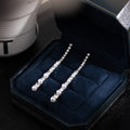 Elegant Geometric Pearl Tassel Drop With Rhinestone Zircon Alloy Bar Luxury Fashion Earrings view 4