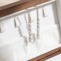 Elegant Geometric Pearl Tassel Drop With Rhinestone Zircon Alloy Bar Luxury Fashion Earrings view 2
