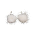 Plush Snowflake Pom Pom Pearl Stud Drop Earrings For Women Elegant Winter OL Style view 5