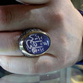 Vintage Mens Arabic Script Sticker Faith Ring, Retro Religious Jewelry For Cross Border Sales view 3
