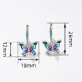 Pastoral Butterfly Drop Earrings For Women, O Chain Oil Painting Forest Vacation Fashion Jewelry view 2