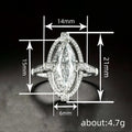 Elegant Marquise Hollow Ring For Women, Palace Style Luxury Statement Fashion Jewelry view 4