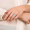 Elegant Marquise Hollow Ring For Women, Palace Style Luxury Statement Fashion Jewelry view 3