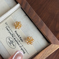 Light Luxury Faux Pearl Stud Earrings With Rhinestone Flower Cluster Round Geometric Vintage Style view 3
