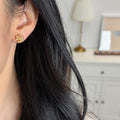 Light Luxury Faux Pearl Stud Earrings With Rhinestone Flower Cluster Round Geometric Vintage Style view 4